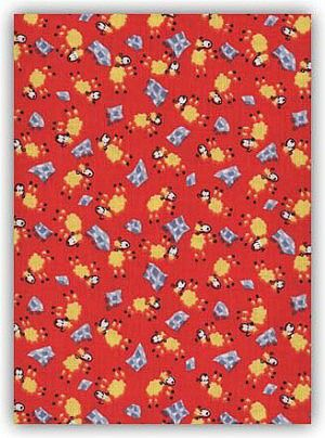 Nažehlovací záplaty s potiskem velké - ovečky na červeném podkladu - sáček